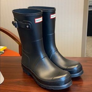 Men’s Matte Black Hunter Rain Boots Size 11